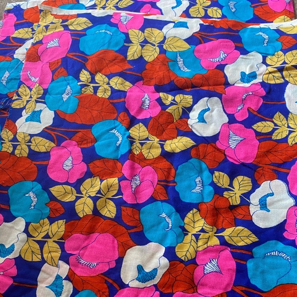 Vibrant hippie psychedelic 60’s Floral Fabric